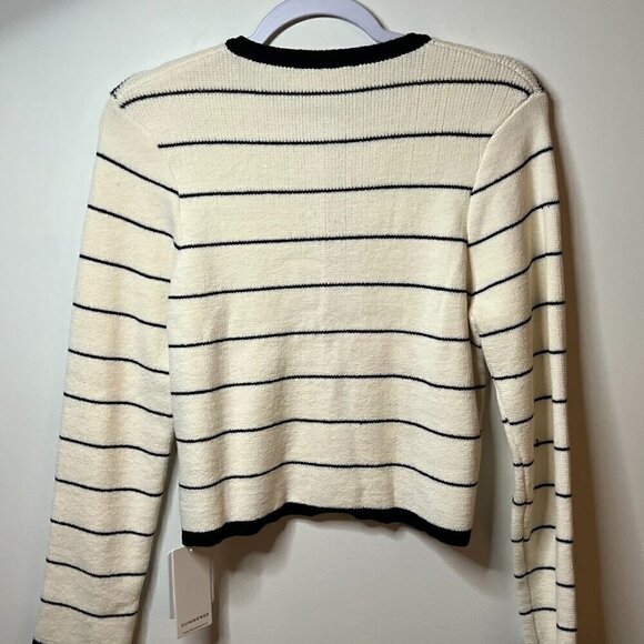 COMMENSE Striped Crop Cardigan Size M - Picture 2 of 6